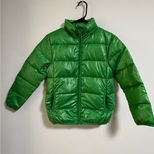 Vibrant Green Kids Puffer Jacket